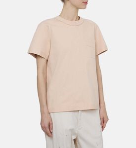 تيشيرت قطن بياقة دائرية وجيب على الصدر