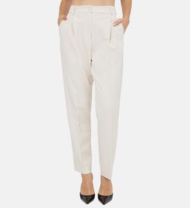 بنطلون مطوي عالي الخصر