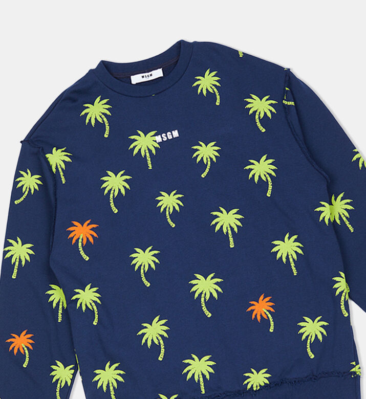 Cotton Palm Tree-print Sweatshirt