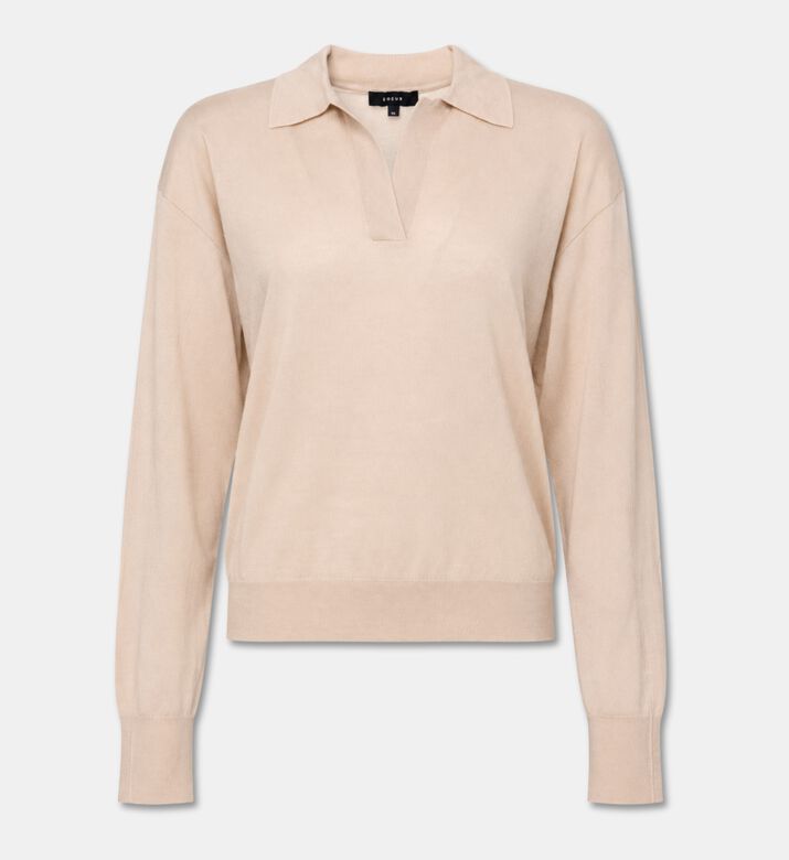 Soeur Fleming Merino Wool Polo Collar Sweater, Packshot View