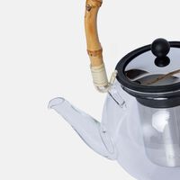 مكبس شاي بمقبض خشب بامبو