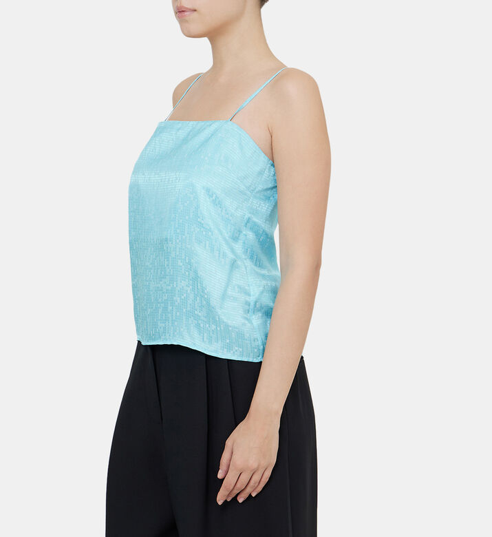 بلوزة جاكار بمربعات صغيرة