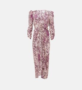 Albini Gathered Silk Blend Midi Dress