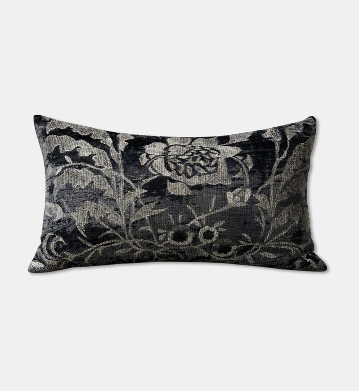 Tohfa Luxe Luxe Charcoal Flower Decorative Cushion, Packshot View
