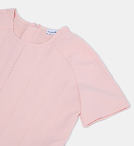 فستان بطيات مطرز بلوغو