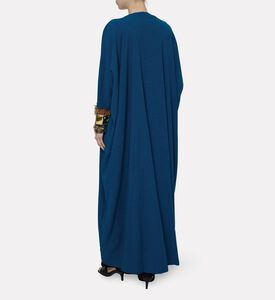 Dalia Al Azem Embellished Metallic Fringed Cuffs Abaya, Model View