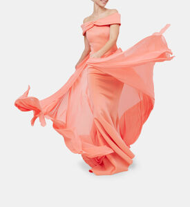 Neoprene Twisted Off-shoulder Dress