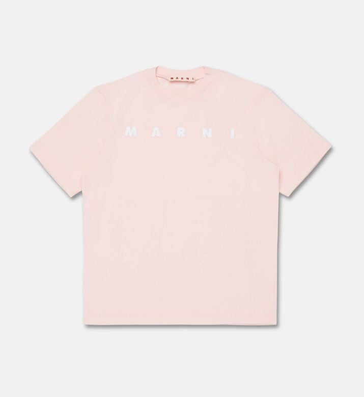 Marni Cotton Logo-print T-shirt, Pink, 10y, Packshot View