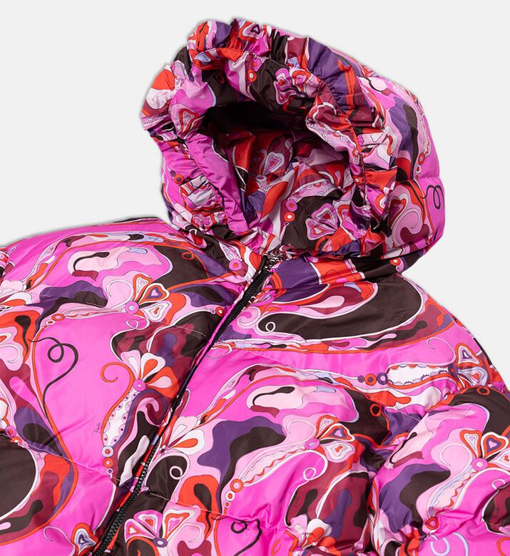 جاكيت بافر متعدد الألوان بطبعة تجريدية جاكيت بافر متعدد الألوان بطبعة تجريدية