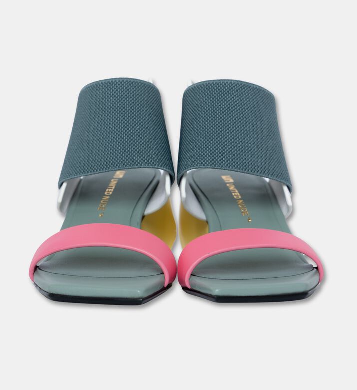 UN United Nude Cow Leather Med Heel Sandals, Green, Eu-40, Packshot View