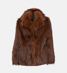 The Kooples Faux Fur Boxy Jacket, Brown, Xs, Packshot View