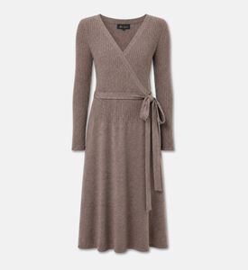 Luisa Spagnoli Ciottolo Waist Belt Long-sleeve Flared Dress, Taupe, M, Packshot View