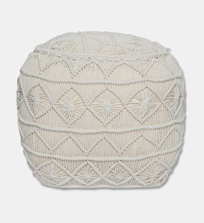 Home Deco and More Moulin Natural Cotton Pouf, Packshot View