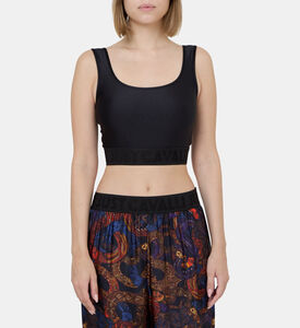 بلوزة قصيرة بحافة مطاطية بلوغو