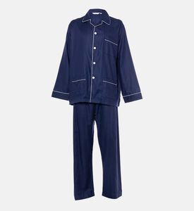 Contrast Piping Long-sleeve Pajama Set