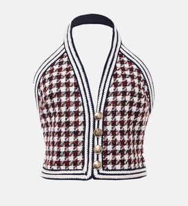 بلوزة أوغستينا قصيرة بنقشة هاوندزتوث