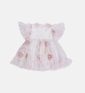 فستان شيفون لامع بنقشة أزهار