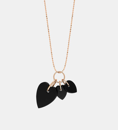 Angele 3-onyx Heart Necklace 18k