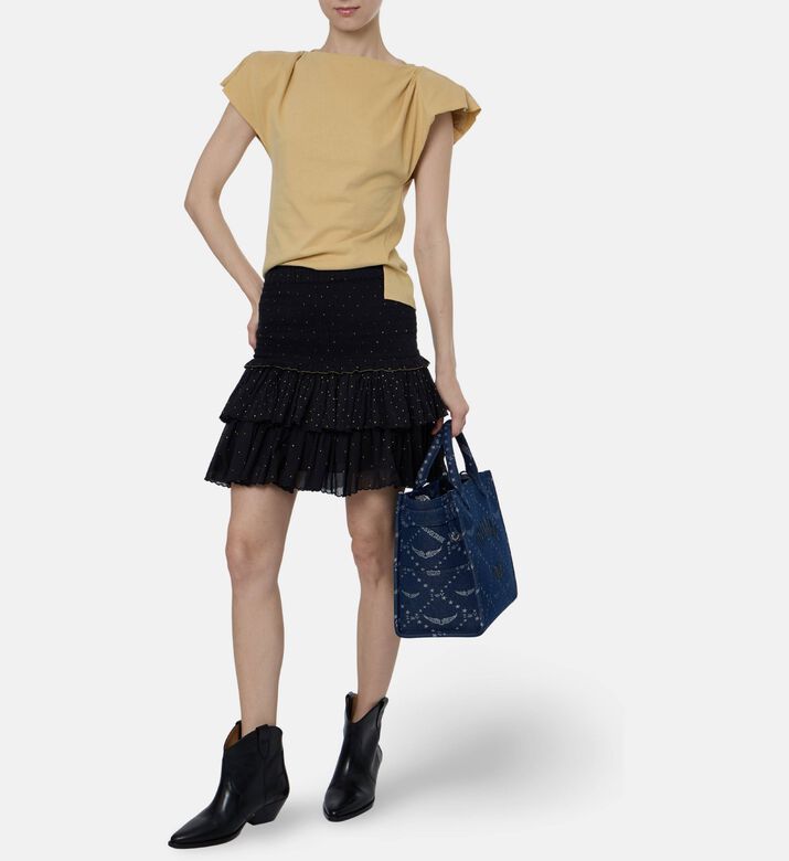 Isabel Marant Metallic Dot Tiered Mini Skirt, Model View