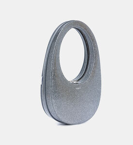 حقيبة جلد صغيرة لامعة متلألئة