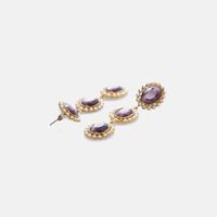 Triple Round Amethyst Stoneearrings