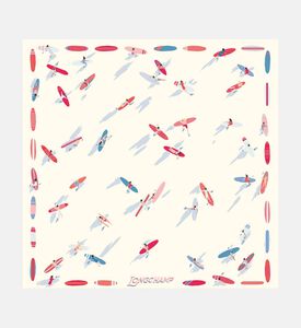 Longchamp Scarf Autres Lignes50x50, Ivory, Packshot View