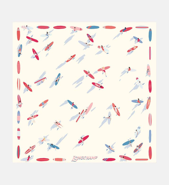 Longchamp Scarf Autres Lignes50x50, Ivory, Packshot View