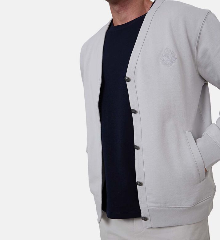 Embroidered Logo-detail Long-sleeve Cardigan