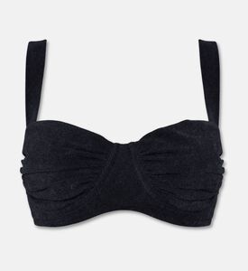 Karla Vivian Wide-band Draped Bikini Top, Black, M, Packshot View