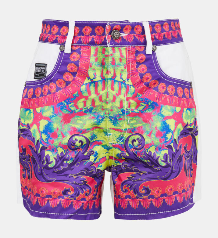 Animal Printed Denim Shorts
