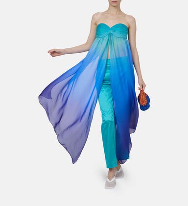 Gradient Overlay Strapless Bustier