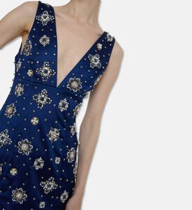 Alice and Olivia Pearl-embellished V-neck Dress, Model View