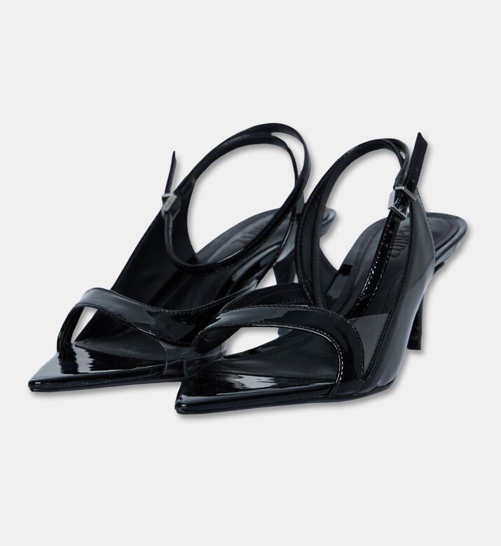 Schutz Patent Strap Kitten-heel Sandals, Black, Eu-39, Packshot View