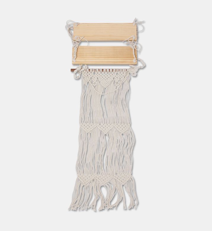 Home Deco and More Bruna Mango Wood Base Hand-knotted Shelf, Packshot View