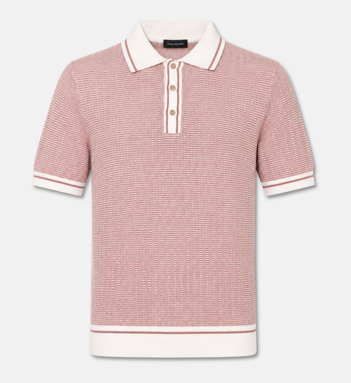 Tagliatore Short-sleeve Polo Shirt, Pink, 48, Packshot View