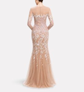 Michael Cinco Illusion Lace-embroidered Evening Gown, Model View