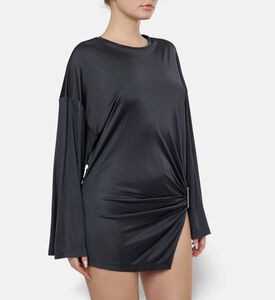 The Attico Metal Detail Draped Mini Dress, Model View