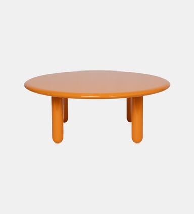 Glossy Wooden Low Round Table
