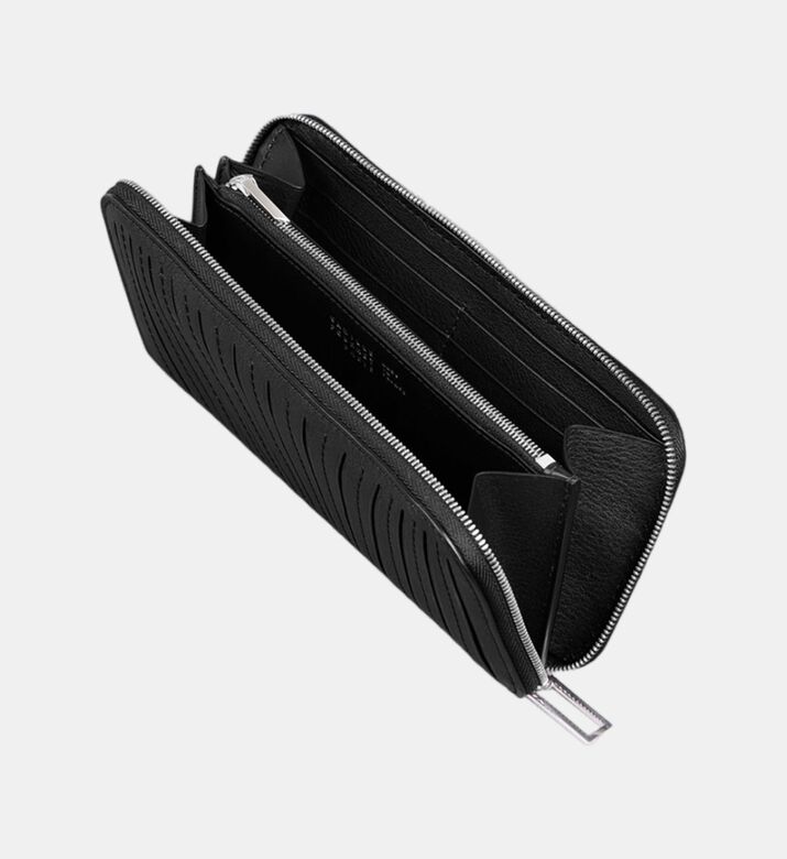 Camille Fournet Pleated Calf Leather Wallet, Black, Packshot View Camille Fournet Pleated Calf Leather Wallet, Black, Packshot View