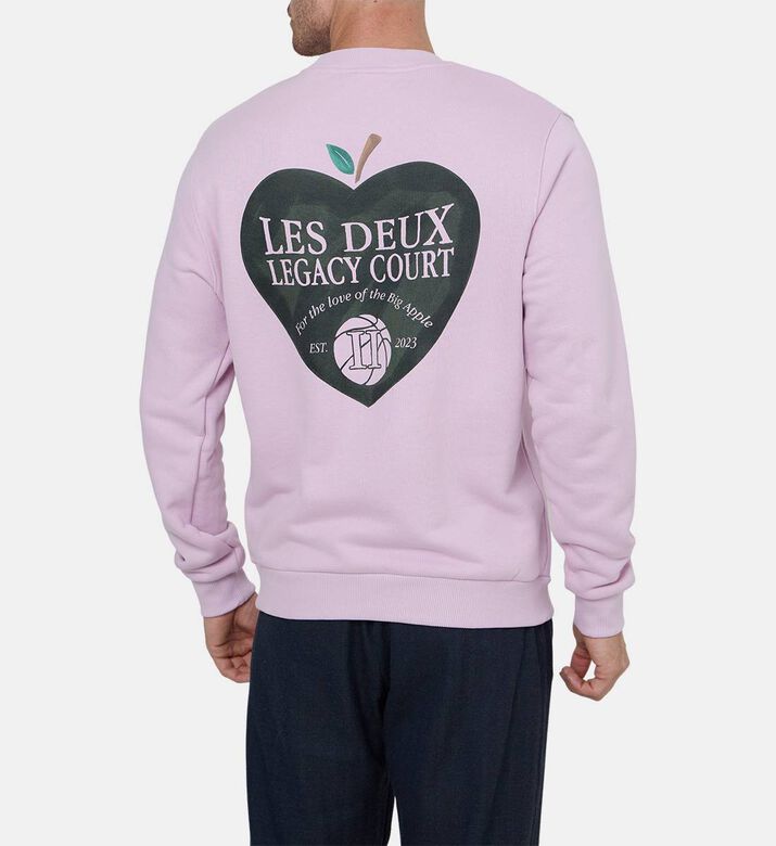 سويت شيرت بأكمام طويلة بطبعة شعار