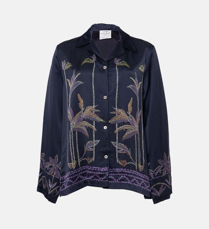 Forte-Forte Tropical-inspired Design Long-sleeve Shirt, Packshot View Forte-Forte Tropical-inspired Design Long-sleeve Shirt, Packshot View