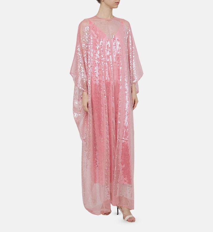Sequin Long-sleeve Flared Kaftan