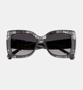Chanel Acetate Square-shaped Sunglasses, Black, Packshot View