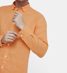 Men Olive Relaxed-fit Linen Shirt Men Olive Relaxed-fit Linen Shirt