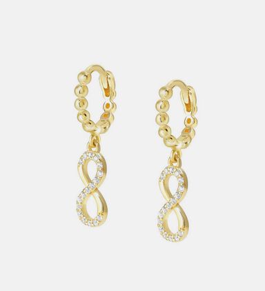Lovecloud Infinity Cubic Zirconia Silver Drop Earrings