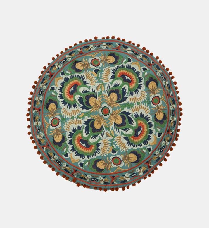 Home Deco and More Muno Embroidered Pouf 60x20 Cm, Packshot View