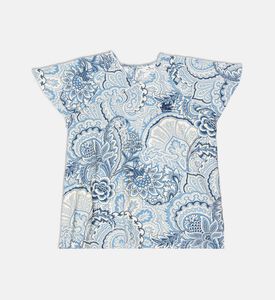Cotton Floral-print Short-sleeve V-neck T-shirt