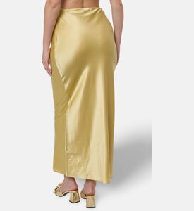 Cult Gaia Satin Midi Slip Skirt, Light-gold, L, Model View