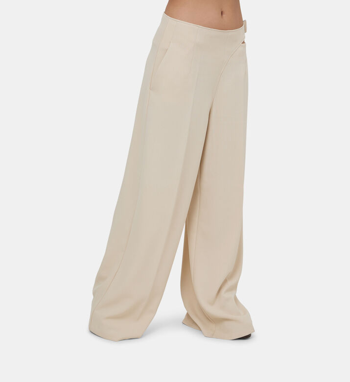 Wide-legged Cut-out Detail Pants