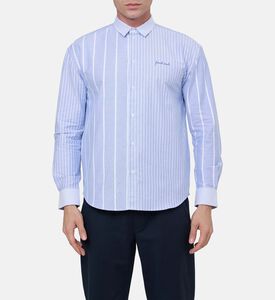 قميص بريتوي مخطط بتطريز لمسة فرنسية